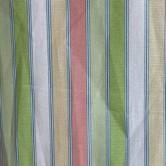 Lacoste Men's Size 40 Striped Lime Green Peach White Pointed Collar Long Sleeve - Picture 9 of 10